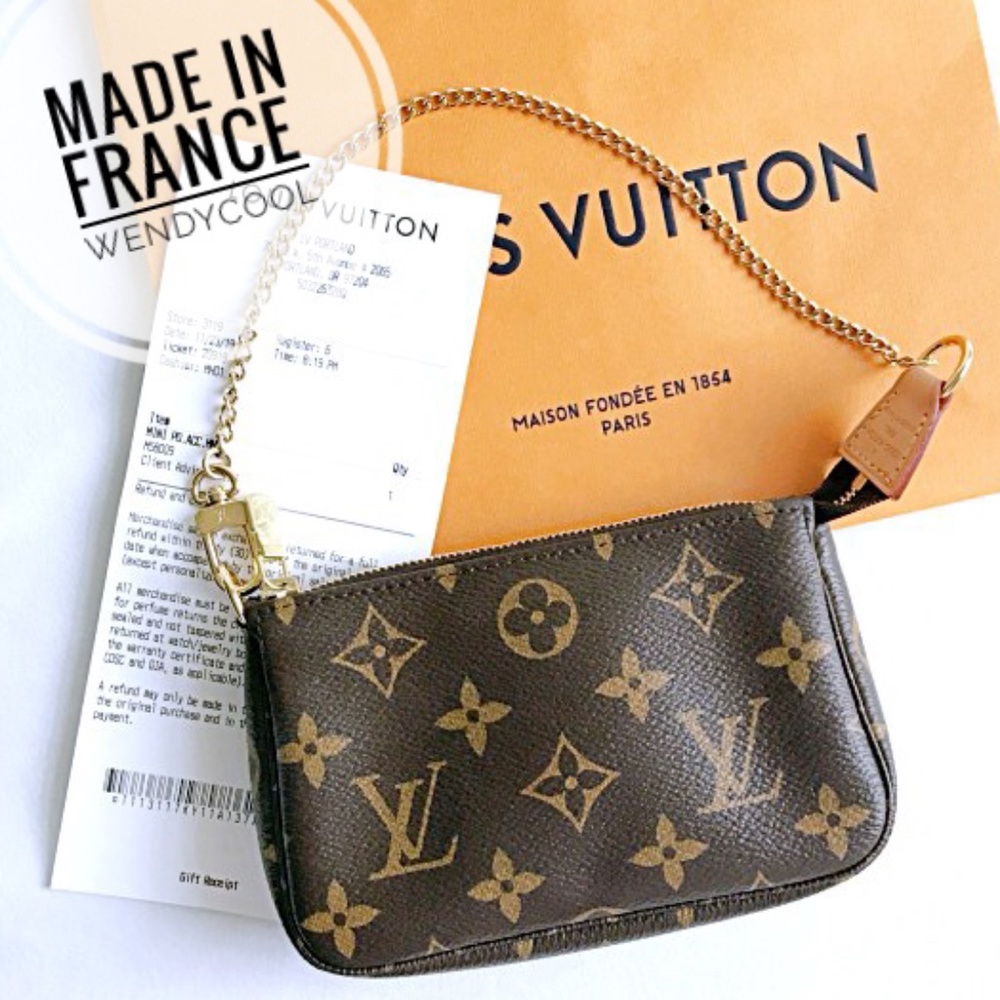 Louis Vuitton Monogram Pochette Mini Wristlet Bag